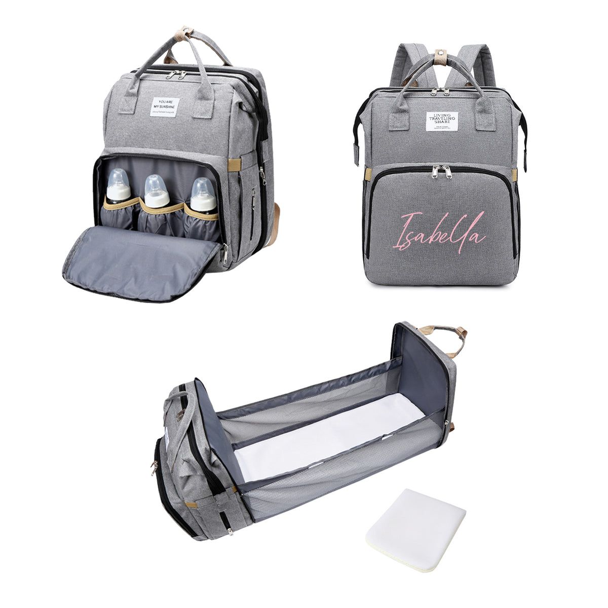 Mochila Pañalera Personalizada 3 en 1