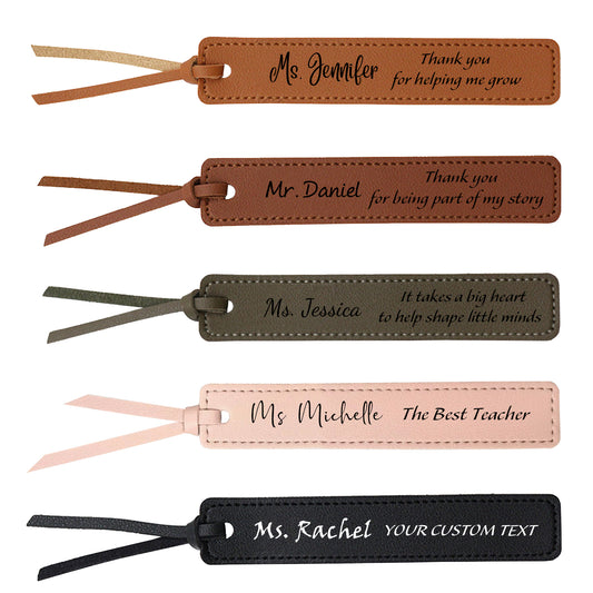 Personalized Leather Bookmark, Classic Stitched Bookmark, Gift for Wonmen Teachers