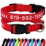 Personalized Dog Collars with Name and Phone Number Reflective Nylon Collar Custom Embroidered Safety Collar with Quick Release Buckle & D-Ring Adjustable Sizes for Small Dogs Medium Large