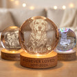 Personalized Pet Memorial Night Light 3D Photo Crystal Ball Dog Loss Keepsake Engraved Picture Lamp Pet Memorial Gift for Dog Lovers Cat Lovers Birthday Anniversary Xmas Gifts