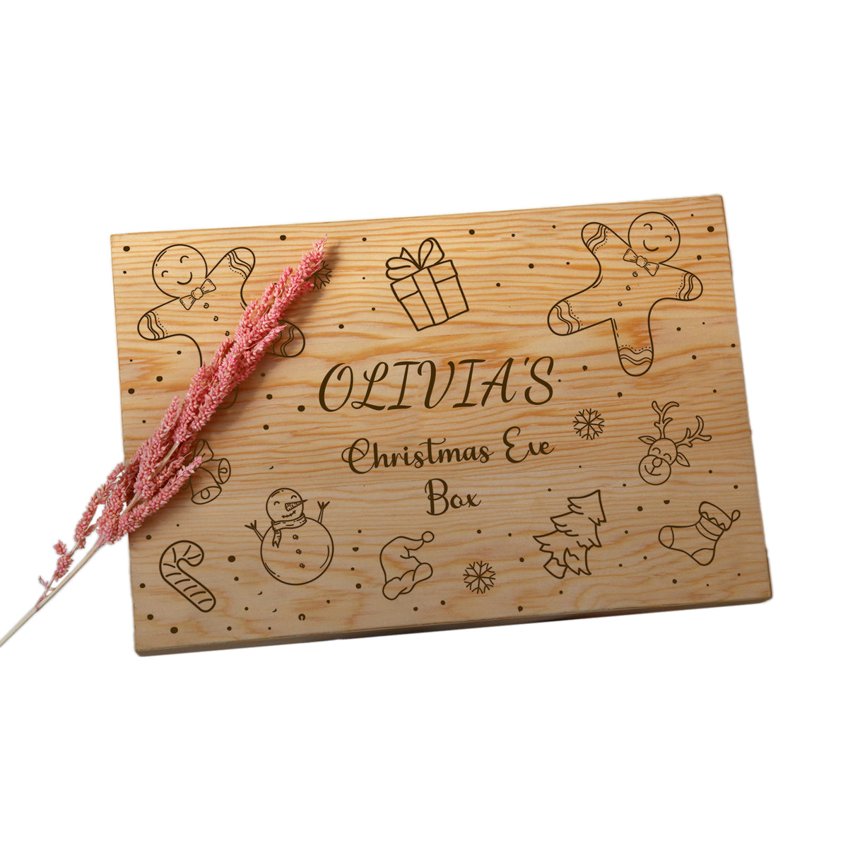 Caja de regalo personalizada de Nochebuena - Caja de madera con nombre