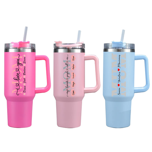 Personalized 40oz Stainless Steel Tumbler, Fit for Car Holder