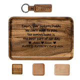 Bandeja de almacenamiento de madera personalizada para papá