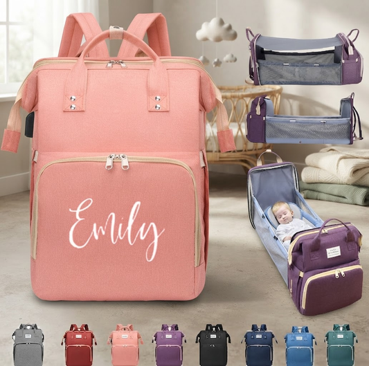 Mochila Pañalera 3 en 1 Personalizada con Cambiador