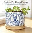 Pet Portrait Planter Home Decor Pet Memorial Remembrance - Personalized Plant Pot