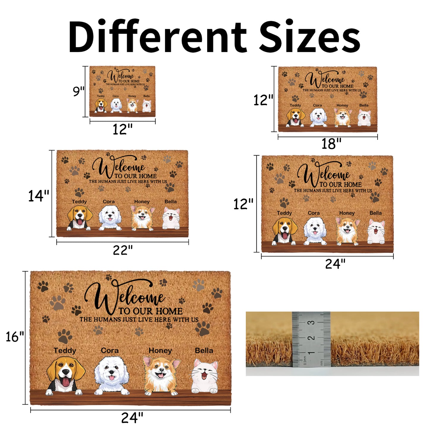 Personalized Pet Doormat, Customised Dog Floor Mat