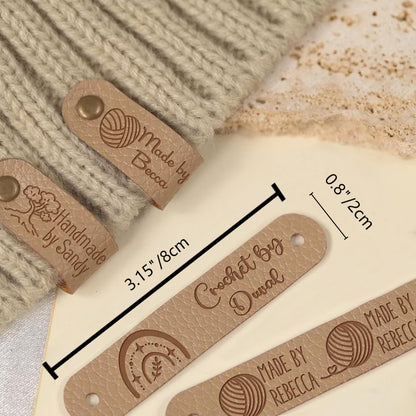 10Pcs Personalized PU Leather Tags