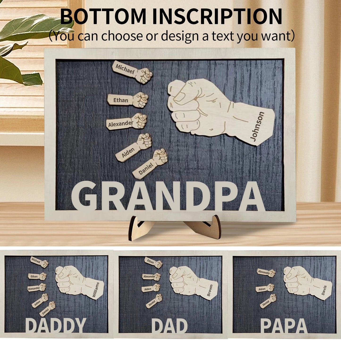 Personalized Dad Fists Wood Sign&nbsp