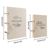 Libro de invitados de lino personalizado para bodas