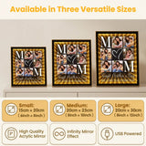 Personalized Photo Mirror Light for Mom 2-in-1 Makeup Mirror & Night Light Family Picture Frame Infinity Mirror Table Night Light Mother's Day Birthday Anniversary Housewarming Xmas Gifts