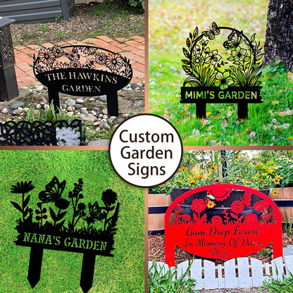 Personalized Garden Metal Sign Decoration