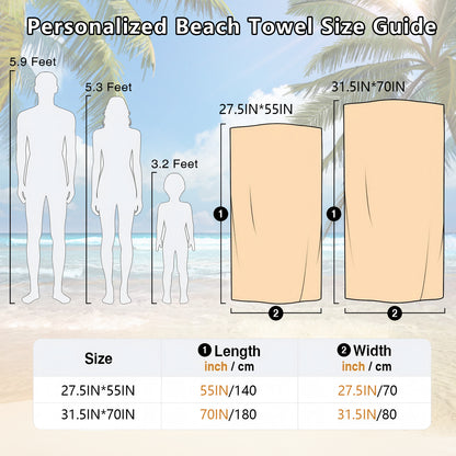 Personalized Beach Towels with Name and Birth Flower  Cartoon Women Oversized Beach Towel  Travel Beach Towel for Women for Swimming Pool Camping Beach  Gifts for Sisters Friends Besties Adult Gift