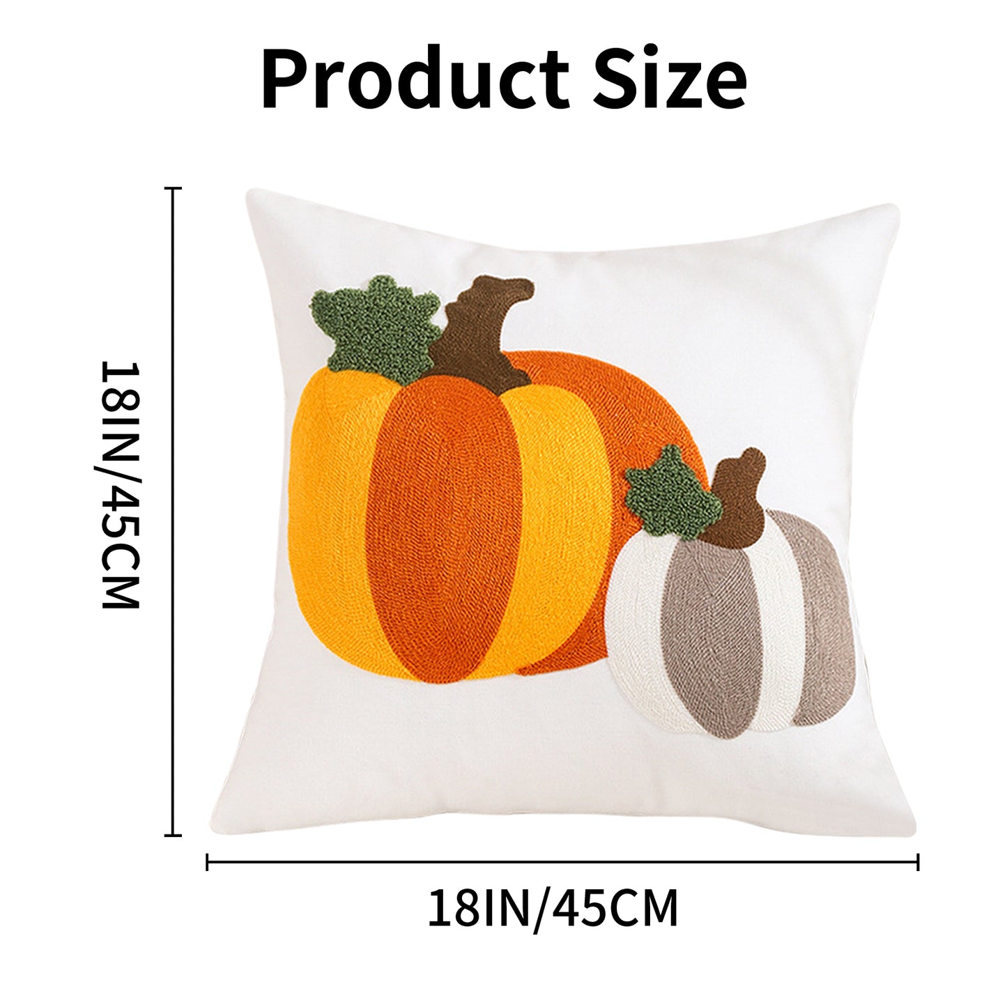 Personalized Halloween Throw Pillow, Colorful Pumpkins Embroidery Pillow Cases