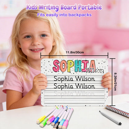 Personalized Name Practicing Board for Kids Cusotm Name Tracing Whiteboard with Dry-Erase Pen Back-to-School Gift for 3 4 5 Years Old Preschoolers Toddler Name Learning Handwriting Practice