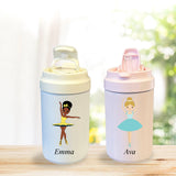 Regalo personalizado de bailarina, botella personalizada de 17 oz con tapa de pajita con cierre