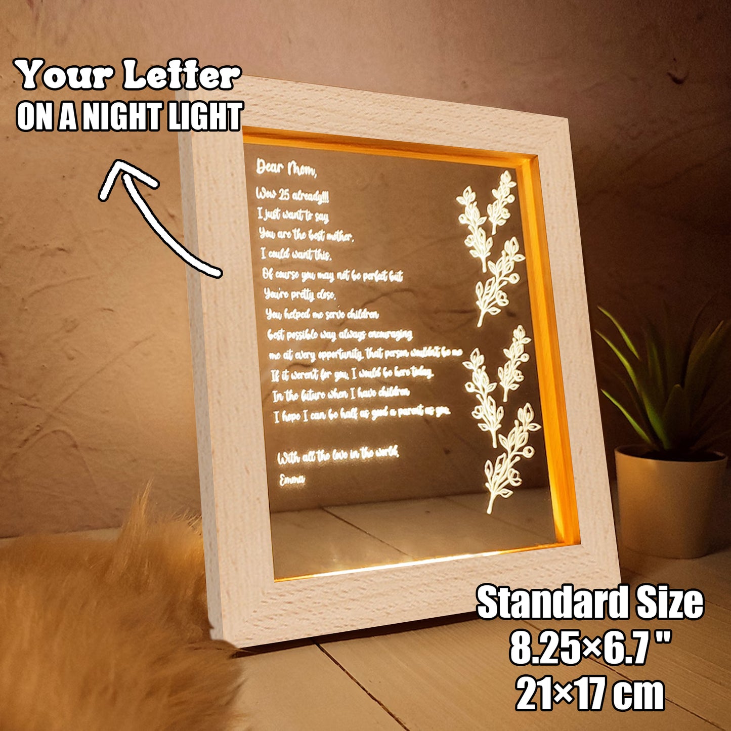 Personalized Hand-Written Letter Night Light