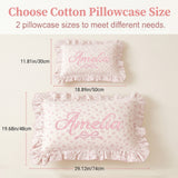 Personalized Muslin Toddler Pillowcase 100% Cotton Baby Pillows Cover with Embroidered Name Crib Nursery Pillowcase for Boys Girls Envelope Closure Newborn Gifts for Baby Showers Birthday
