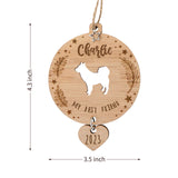 Adorno de Navidad personalizado con silueta de perro
