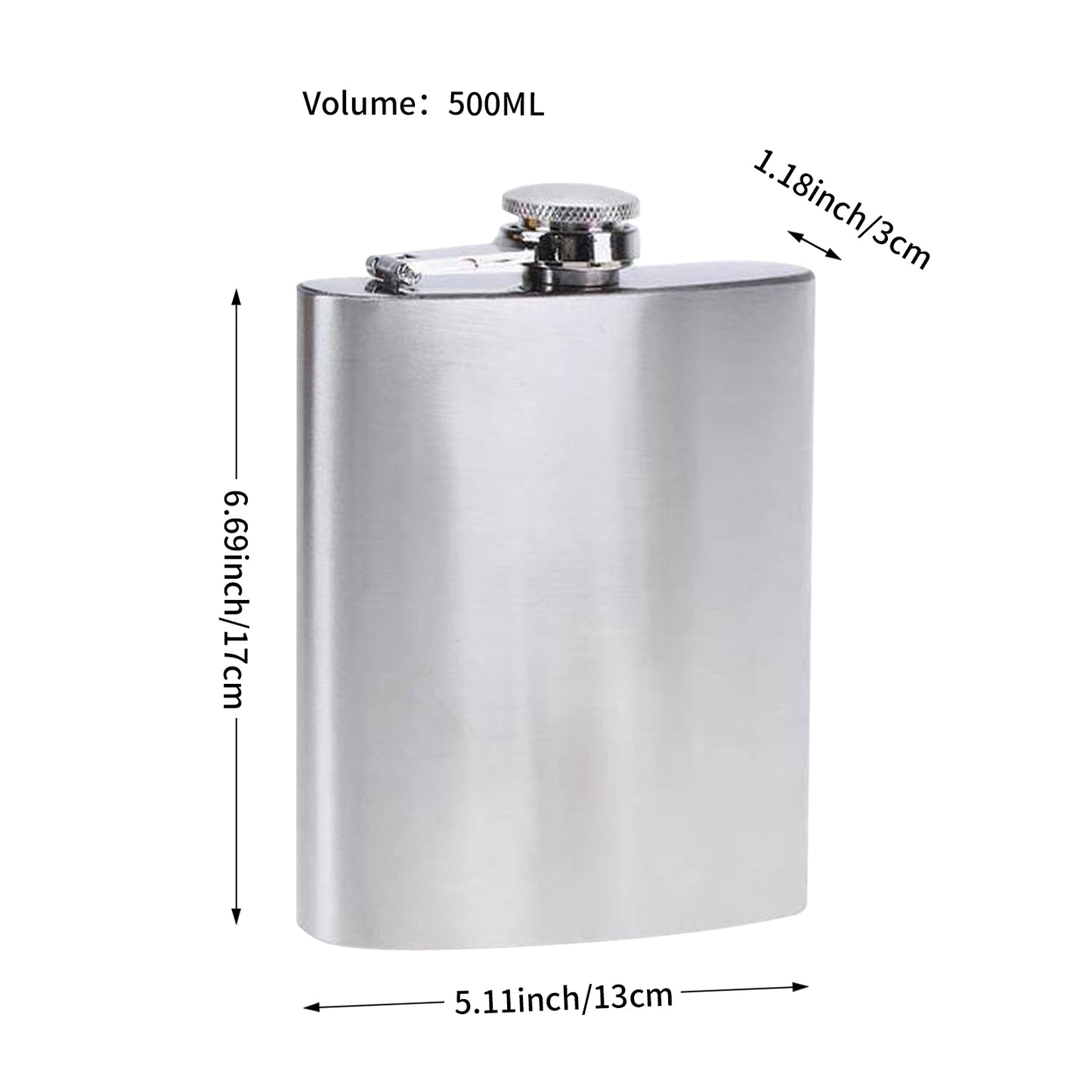 Large Capacity 18 oz/500ml Hip Flask