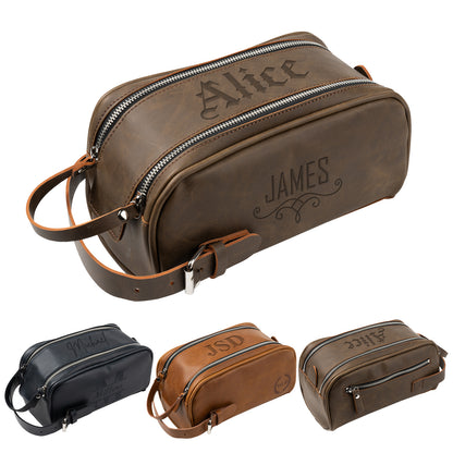 Personalized Thickened Vegan Leather Toiletry Bag