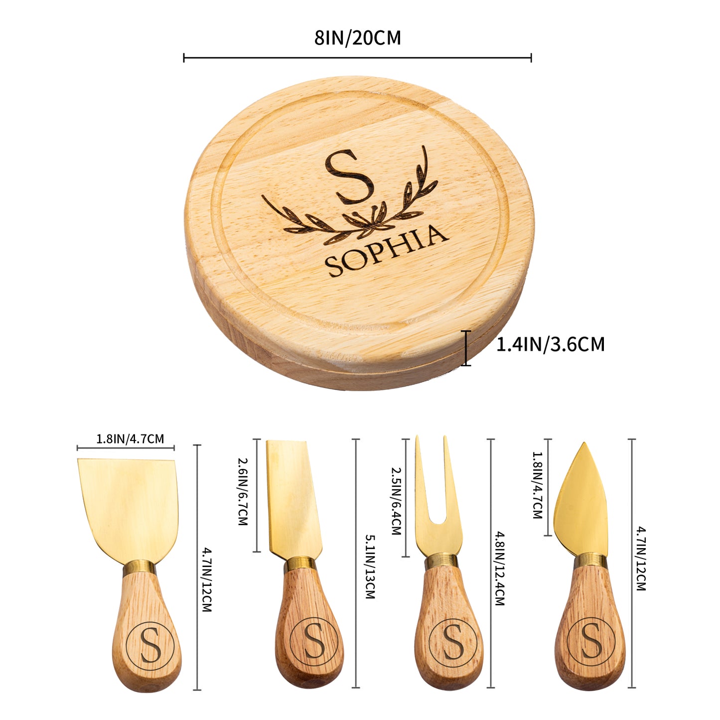 Personalized Charcuterie Board Gifts Set