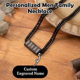 1Personalized Men Necklace with Family Name Custom 1-10 Names