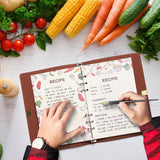 Libro de recetas de cuero hecho a mano, diario/cuaderno con nombre grabado personalizado