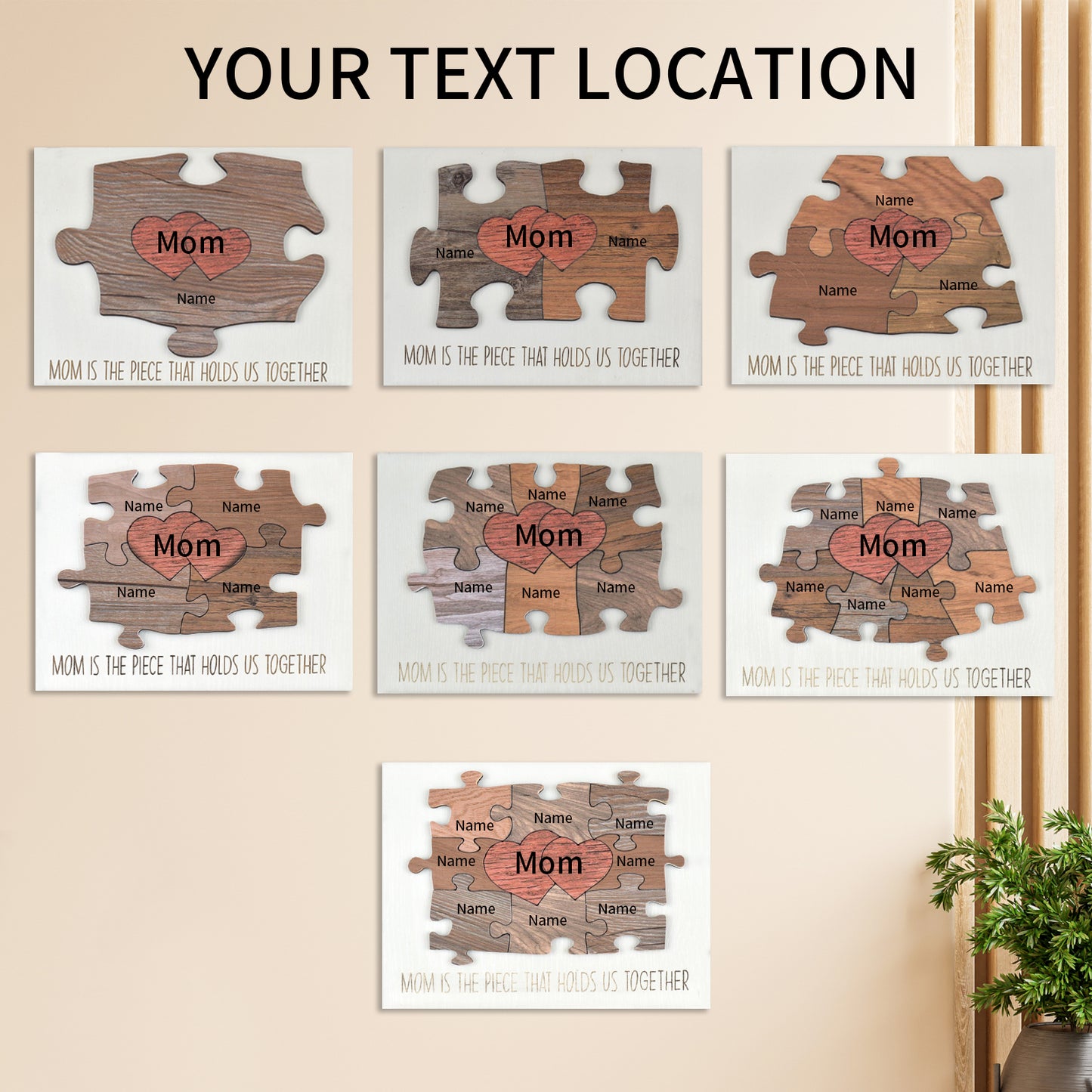 Personalized Heart Puzzle Wall Decoration