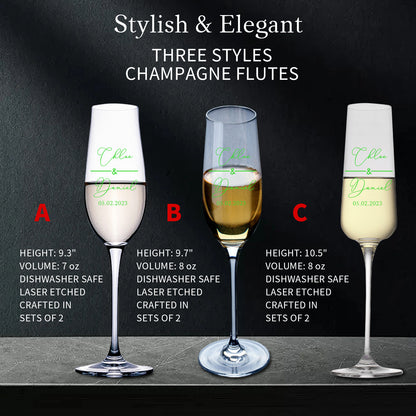 Personalized Champagne Glasses Set of 2