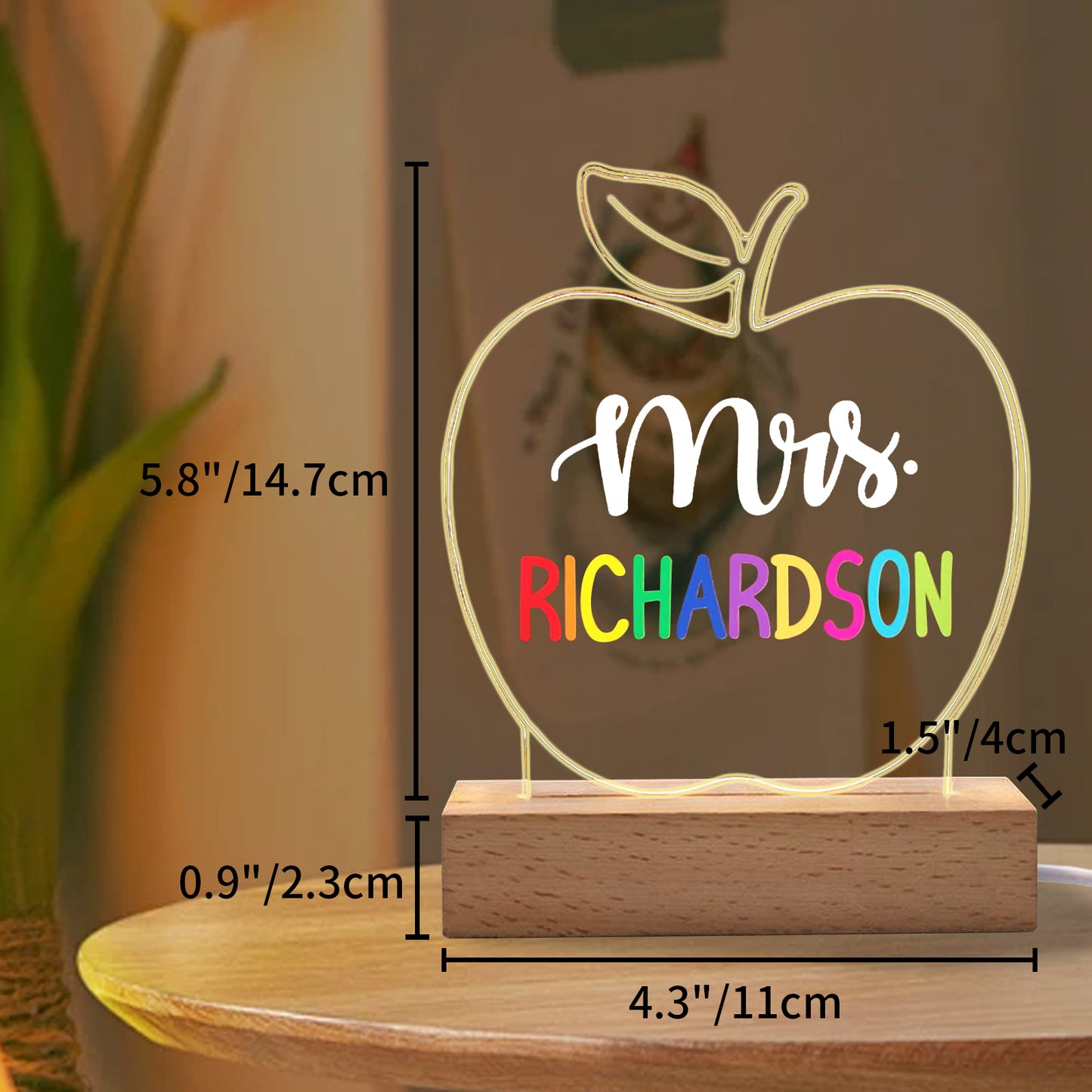 Personalized Teacher Acrylic Night Light