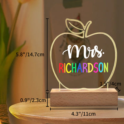 Personalized Teacher Acrylic Night Light