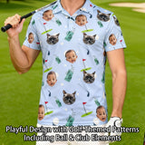 Personalized Golf Polo Shirt Custom Face on Shirt Funny Print Quick Dry Polo Shirt Unisex Golf Outfits Gifts for Golf Enthusiasts Golfer Dad Grandpa Husband Boyfriend Family Friends