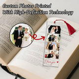 Personalized Bookmark with Photo and Text Custom Photo Acrylic Bookmark with Tassel Book Marks for Reading Gift for Women Men Readers Kids Book Lover Teacher Classmate Christmas Father's Day-xmj