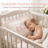 Personalized Muslin Toddler Pillowcase 100% Cotton Baby Pillows Cover with Embroidered Name Crib Nursery Pillowcase for Boys Girls Envelope Closure Newborn Gifts for Baby Showers Birthday