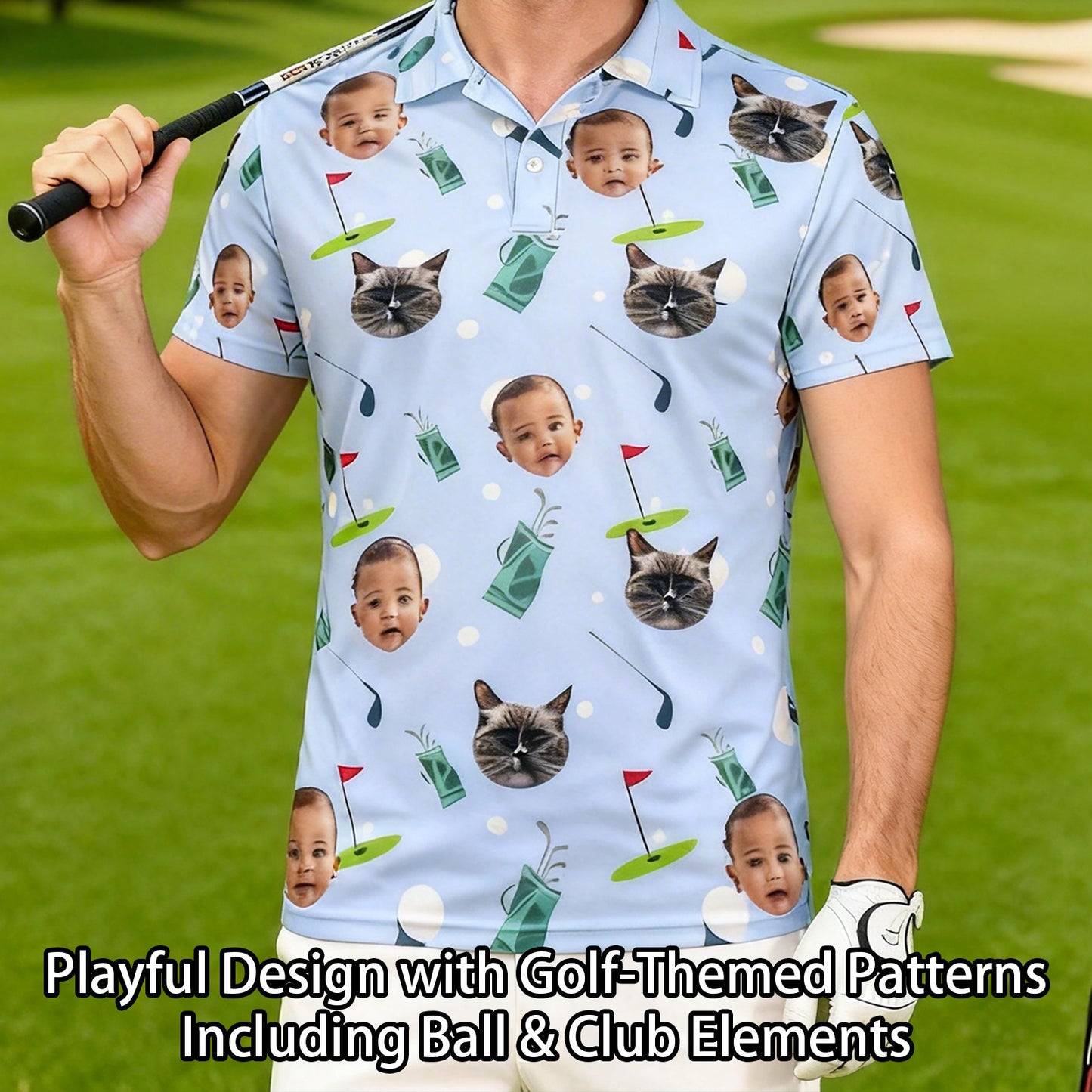 Personalized Golf Polo Shirt Custom Face