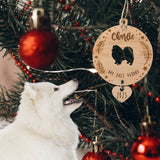 Adorno de Navidad personalizado con silueta de perro