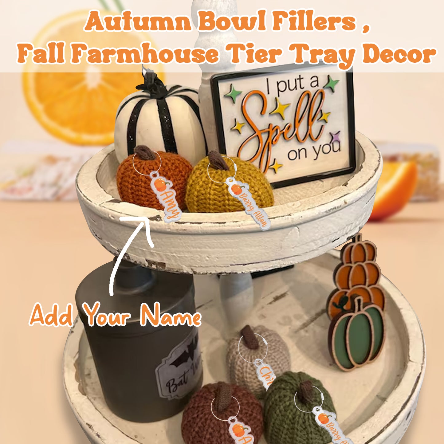 Personalized Mini Crochet Pumpkins Set of 5