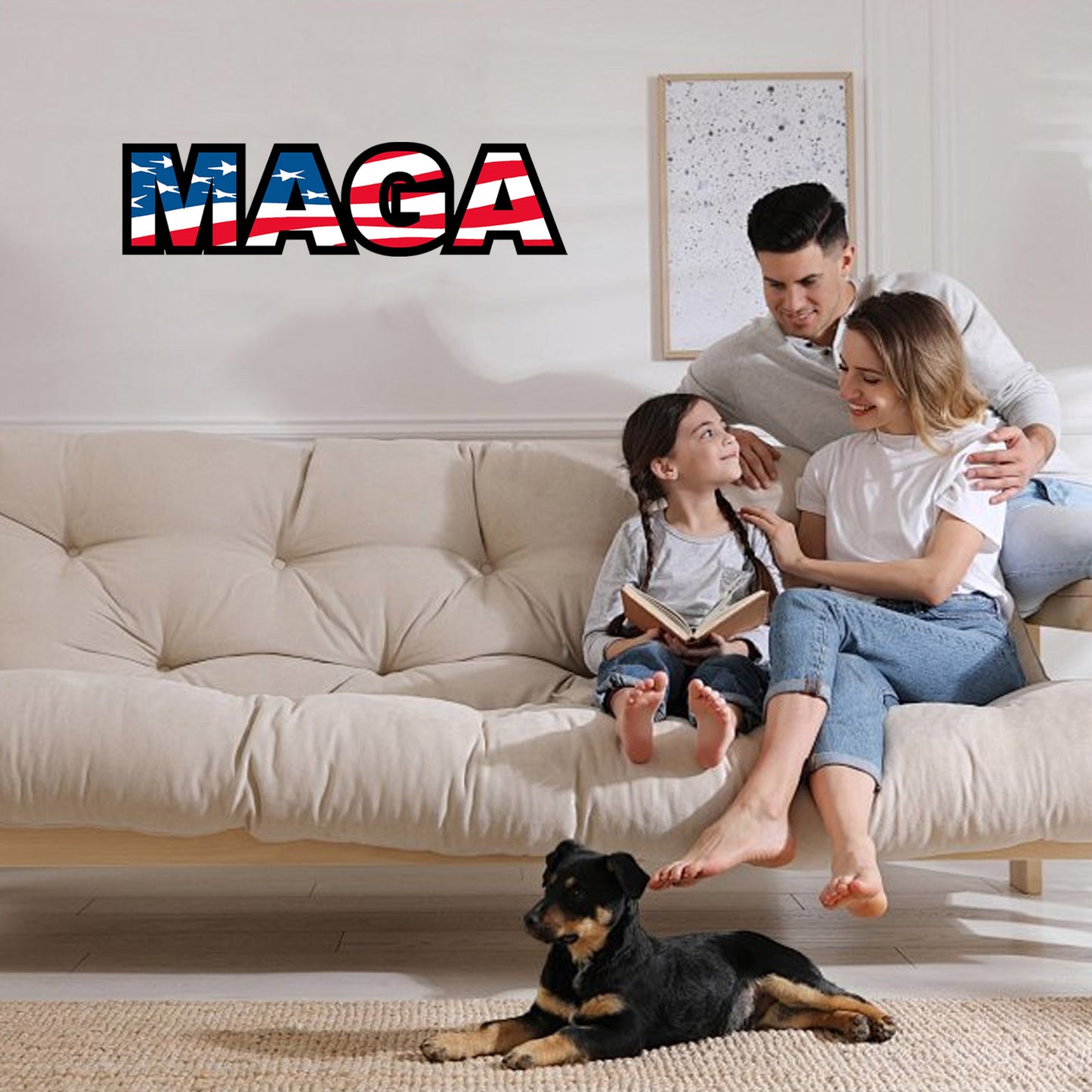 MAGA Design, Trump Signs for Yard, Metal Sign with USA Flag and Stars