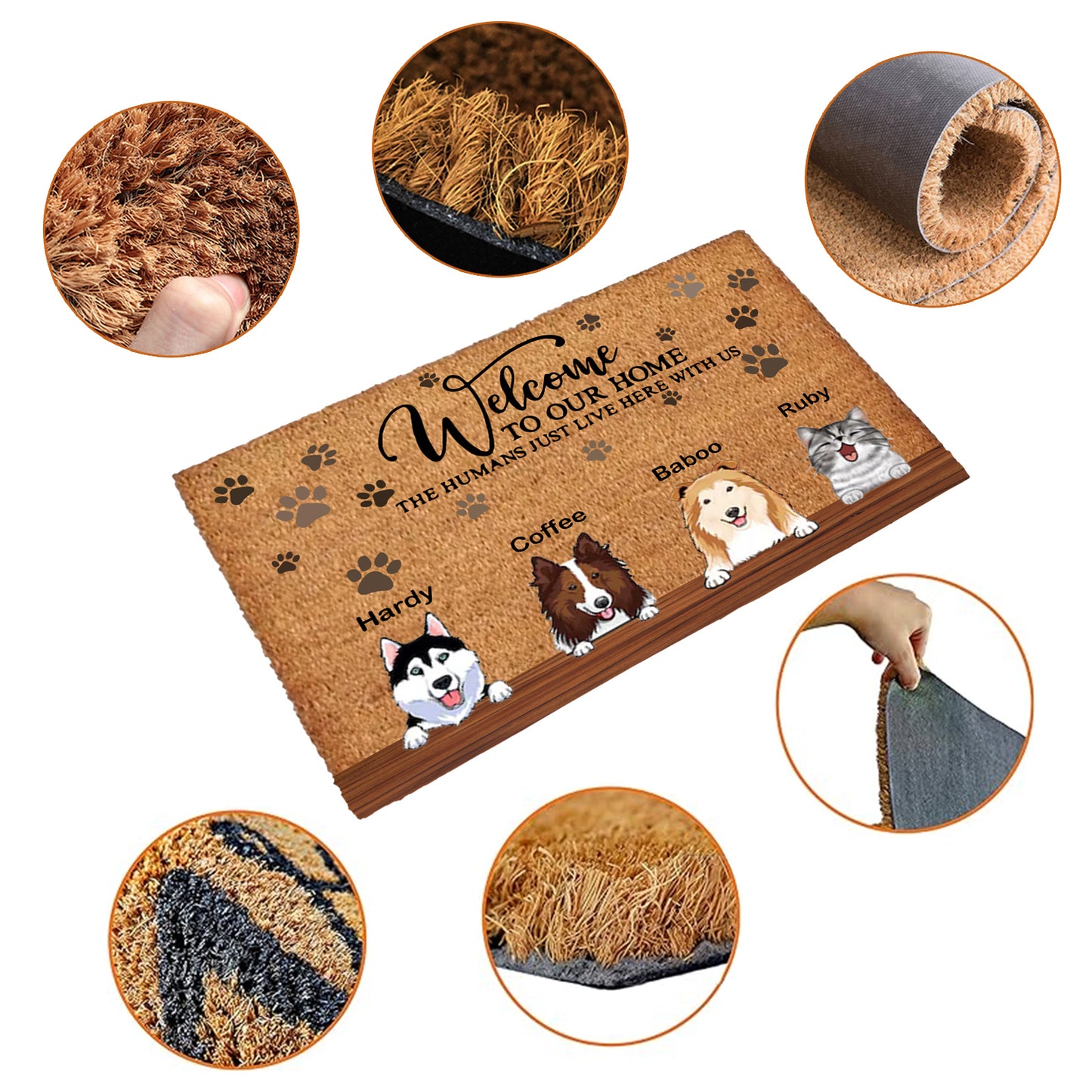 Personalized Pet Doormat, Customised Dog Floor Mat