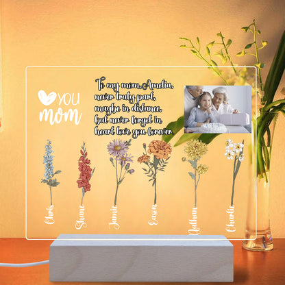Personalized Photo Night Lights With Birth Flower Images