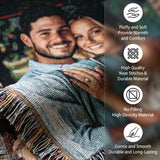Personalized Blanket with Picture Text Custom Blanket for Mom Dad Couple Girlfriend Boyfriend Husband & Wife Home Decor Woven Tapestry Pet Memorial Blanket Gift for Wedding Anniversary