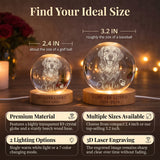 Personalized Pet Memorial Night Light 3D Photo Crystal Ball, Dog Loss Keepsake Engraved Picture Lamp Pet Memorial Gift for Dog Lovers Cat Lovers Birthday Anniversary Xmas Gifts-XMJ