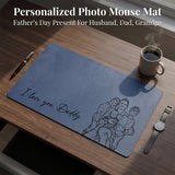 Alfombrilla de escritorio personalizada con foto, alfombrilla de ratón grande, retrato artístico de línea de boceto personalizado, alfombrilla de cuero PU impermeable antideslizante