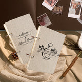 Libro de invitados de lino personalizado para bodas