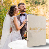 Libro de invitados de lino personalizado para bodas