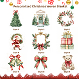 Personalized Christmas Family Blanket Custom with Elegant Tree & Family Name Fringe Christmas Blankets Holiday Throw Blanket Gift for Mom Dad Couple Wife Husband Xmas Gifts for Wedding