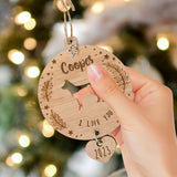 Adorno de Navidad personalizado con silueta de perro