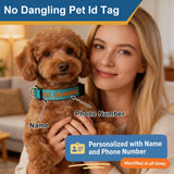 Personalized Dog Collars with Name and Phone Number Reflective Nylon Collar Custom Embroidered Safety Collar with Quick Release Buckle & D-Ring Adjustable Sizes for Small Dogs Medium Large