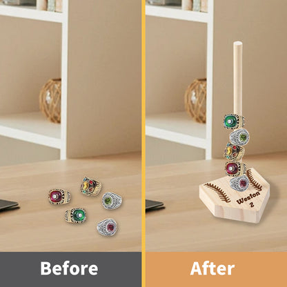 Personalized Wooden Championship Ring Stand