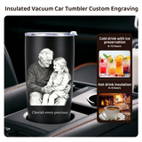 Personalized 20oz Tumbler with Engraved Picture & Text 20 Oz Stainless Steel Travel Tumbler Cup Mug Personalized Gifts for Father's Day Birthday Christmas Anniversary for Men Women Kids